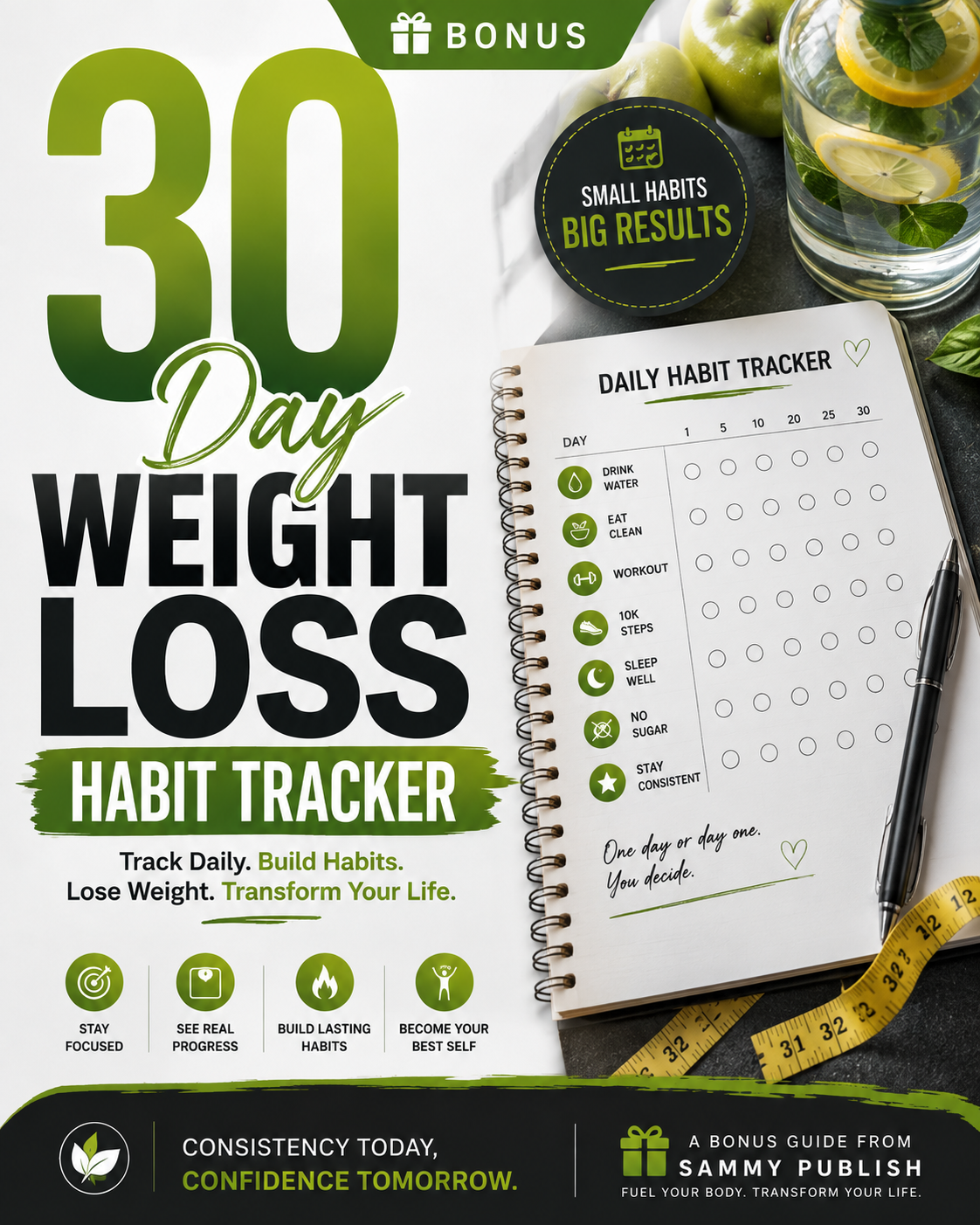 Bonus 2: 30-Day Weight-Loss Habit Tracker